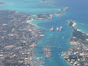Nassau, capital and largest city of the Bahamas (population 210 000 people)