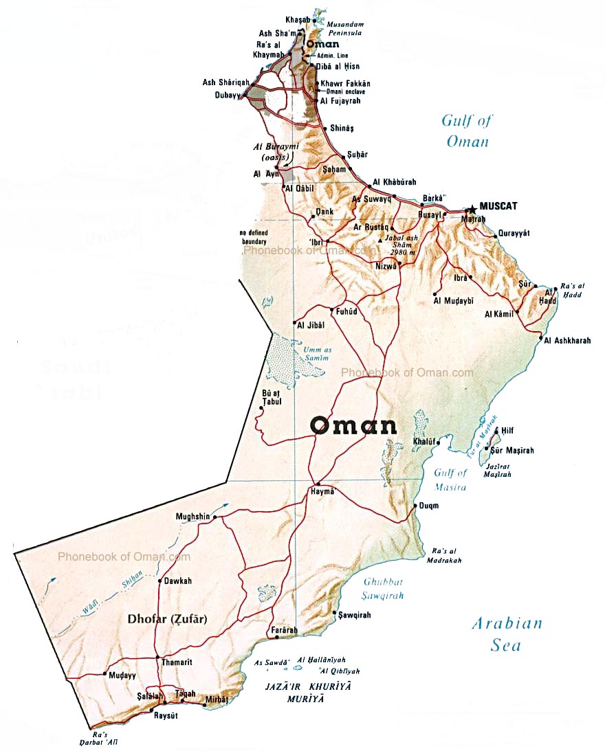 map of oman