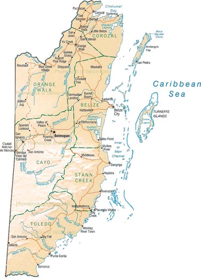 enlarge the map of Belize