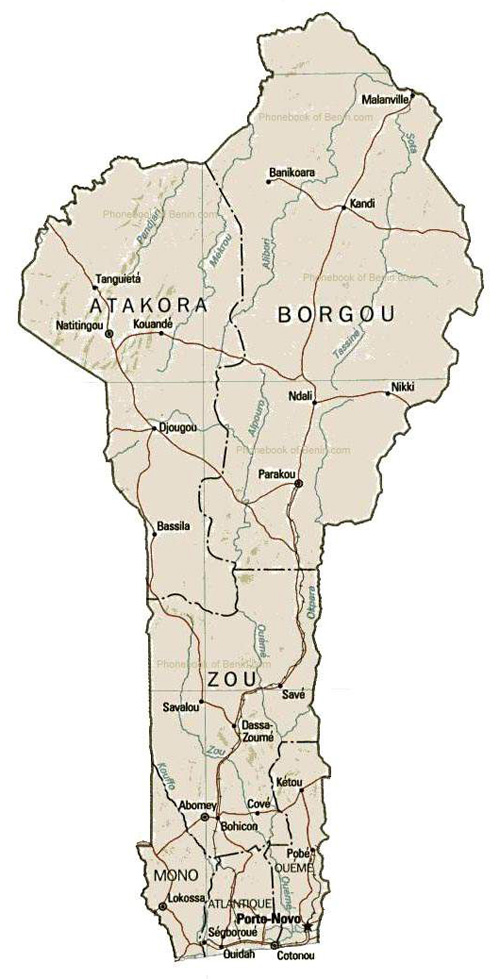 map of Benin