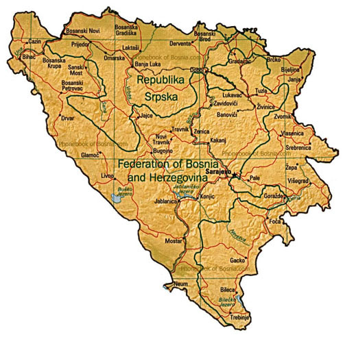 map of Bosnia