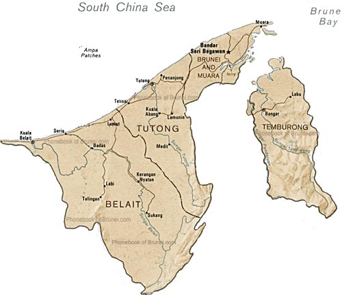 map of Brunei
