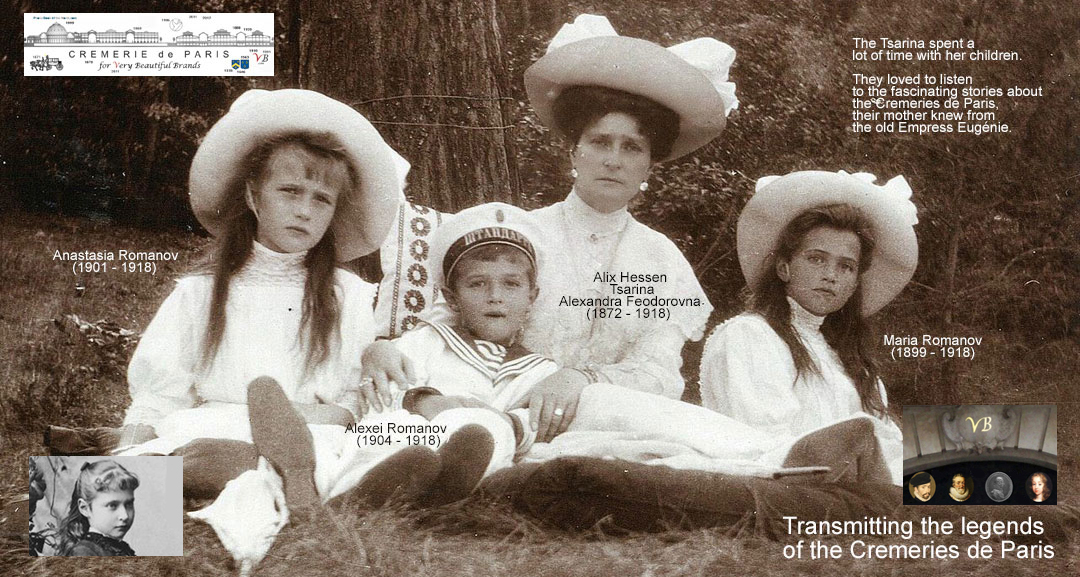 Romanov children with their mother
