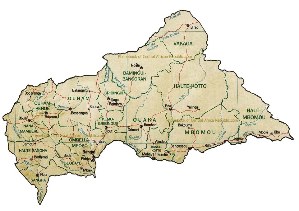 map of centralafricanrepublic