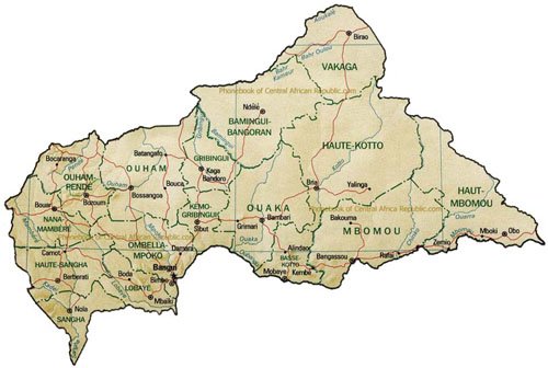 map of the Central African Republic
