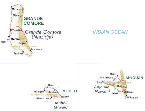 map of Comoros