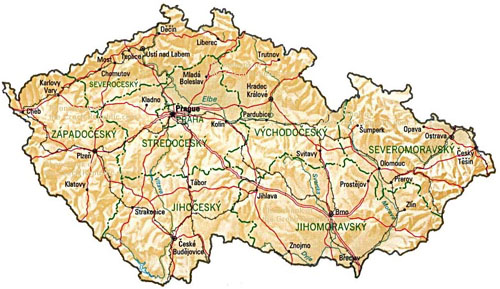 Map of Czech Republic