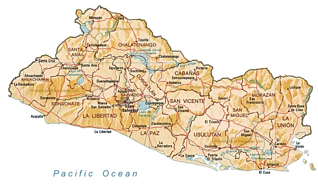 map of elsalvador