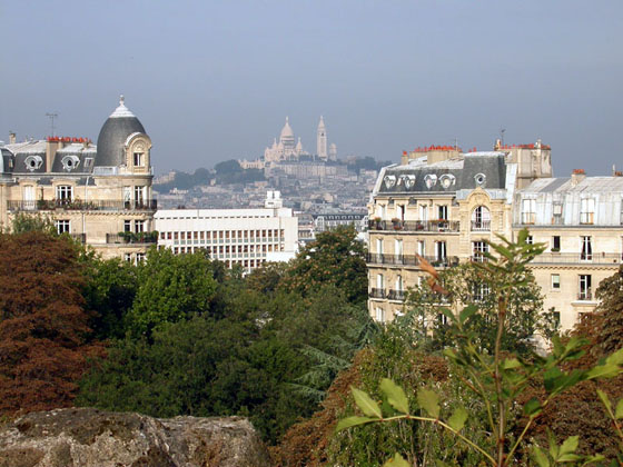 Buttes Chaument in the 19e with view on Sacre Coeur