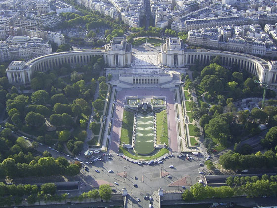 Trocadero and Palais de Chaillot seen from the Eiffel Tower