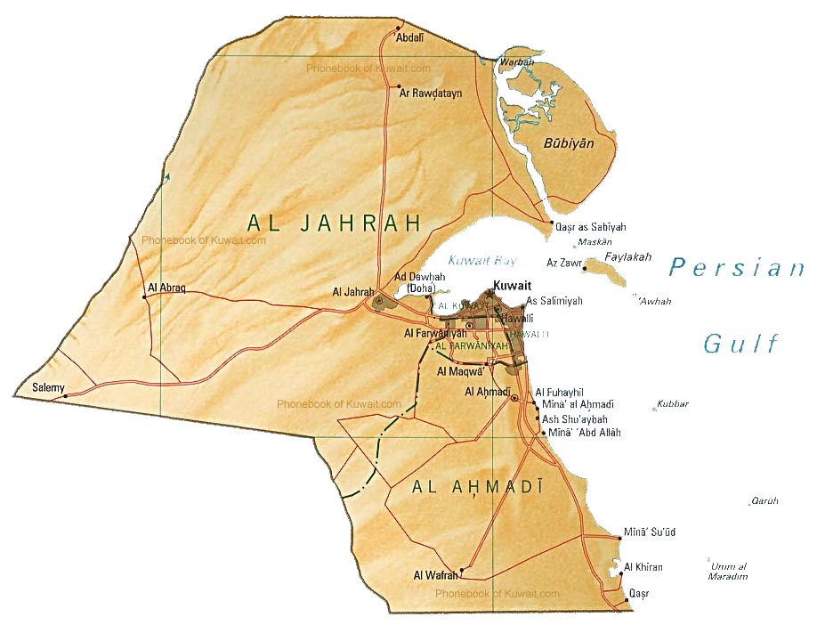 map of kuwait