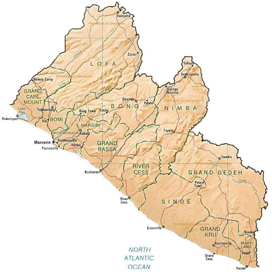 map of liberia