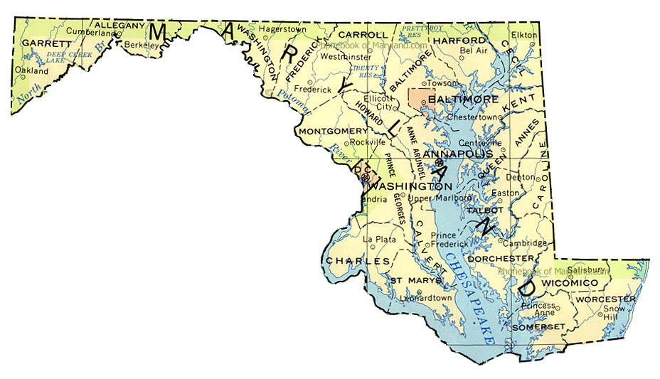 map of maryland