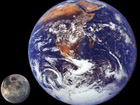 graphic comparison Earth to Moon