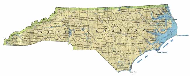map of northcarolina
