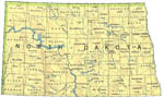 map of North Dakota