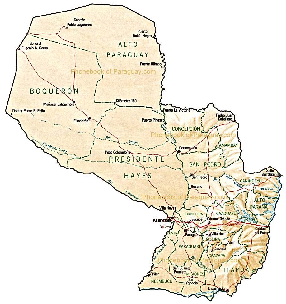 map of paraguay