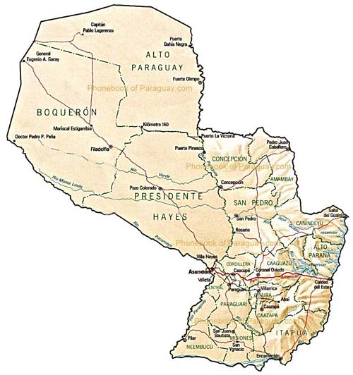 map of Paraguay