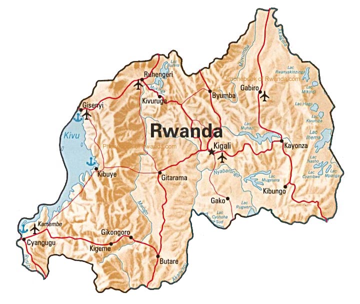 map of rwanda