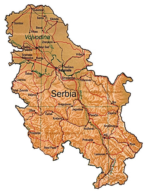 Map of Serbia