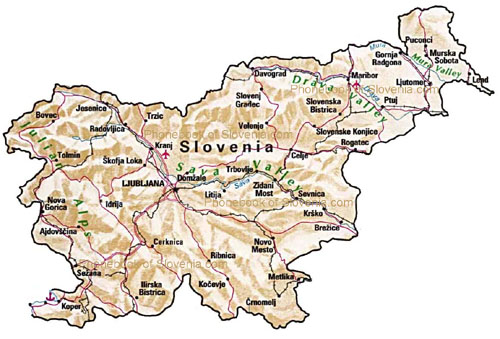 map of Slovenia