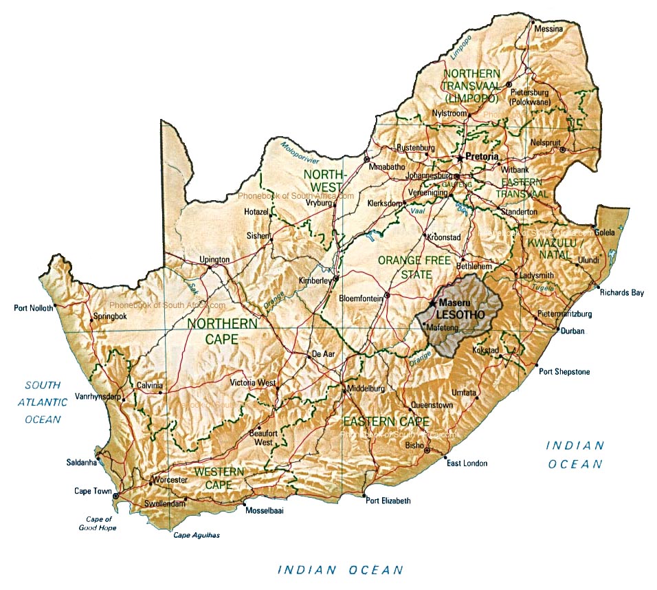 map of southafrica