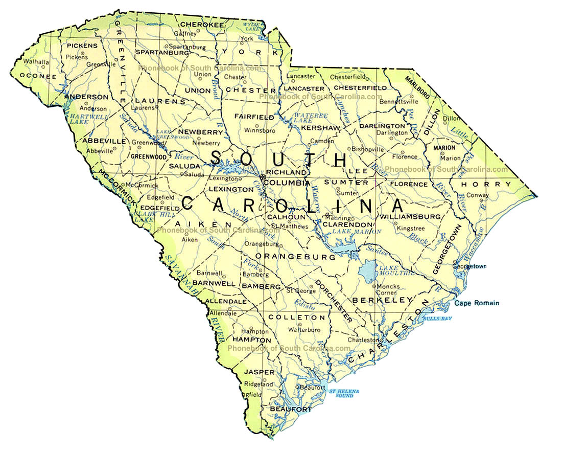 map of southcarolina