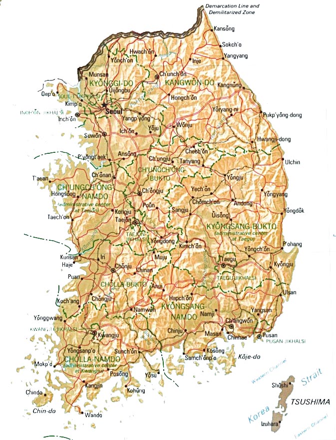 map of southkorea