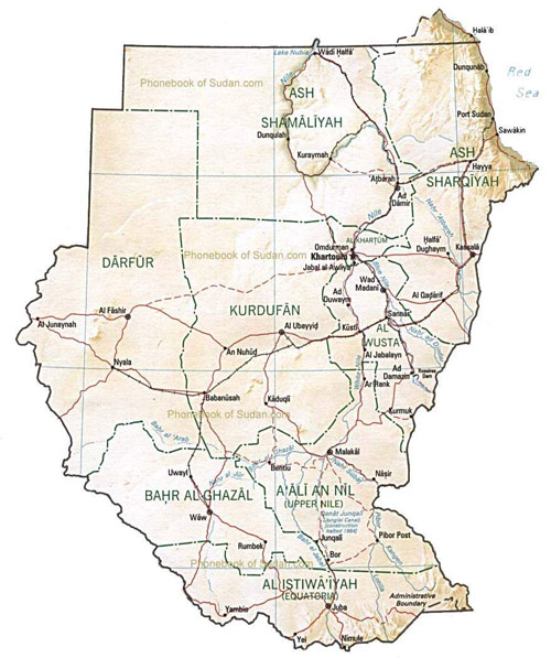 map of the Sudan