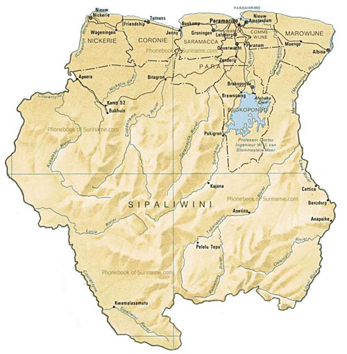 enlarge the map of Suriname