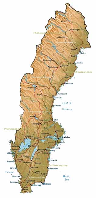 map of Sweden