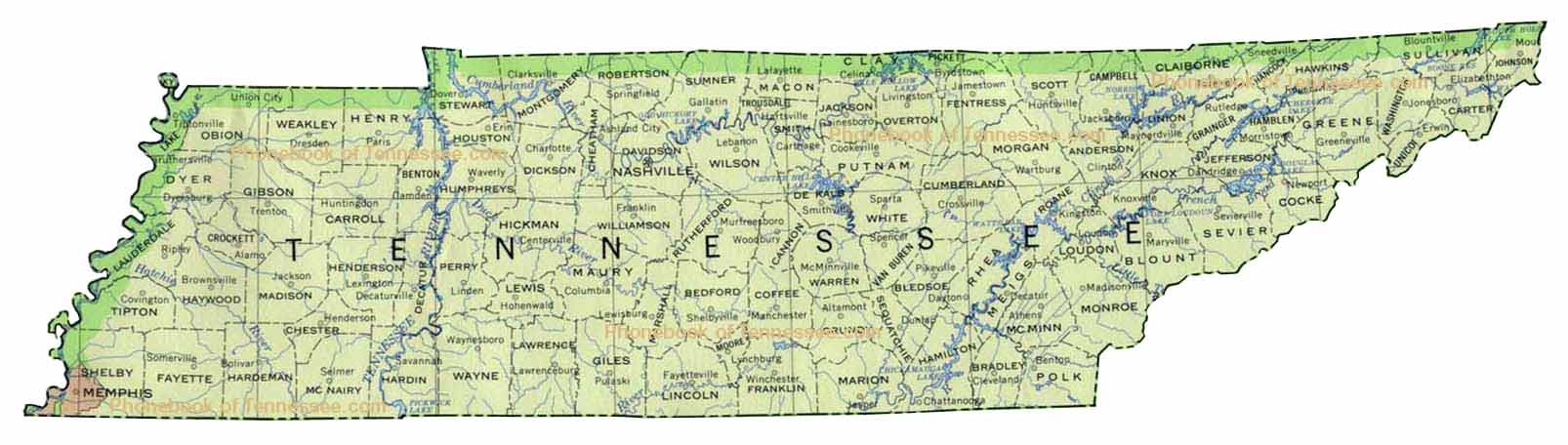 map of tennessee