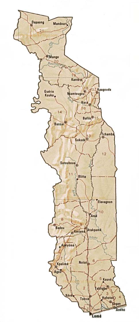 map of togo