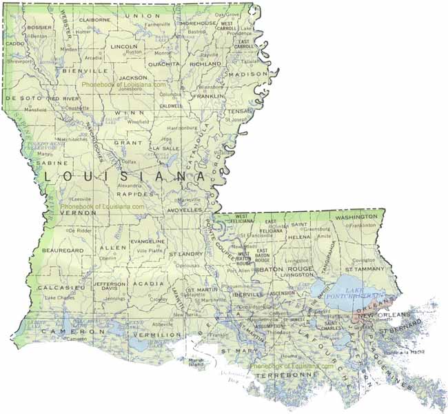 map of Luisiana