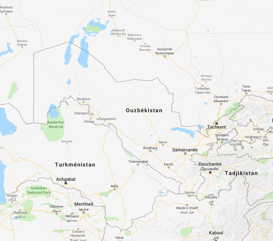 map of uzbekistan