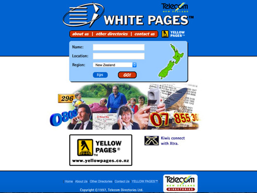 Whitepages.co.nz  form 1997