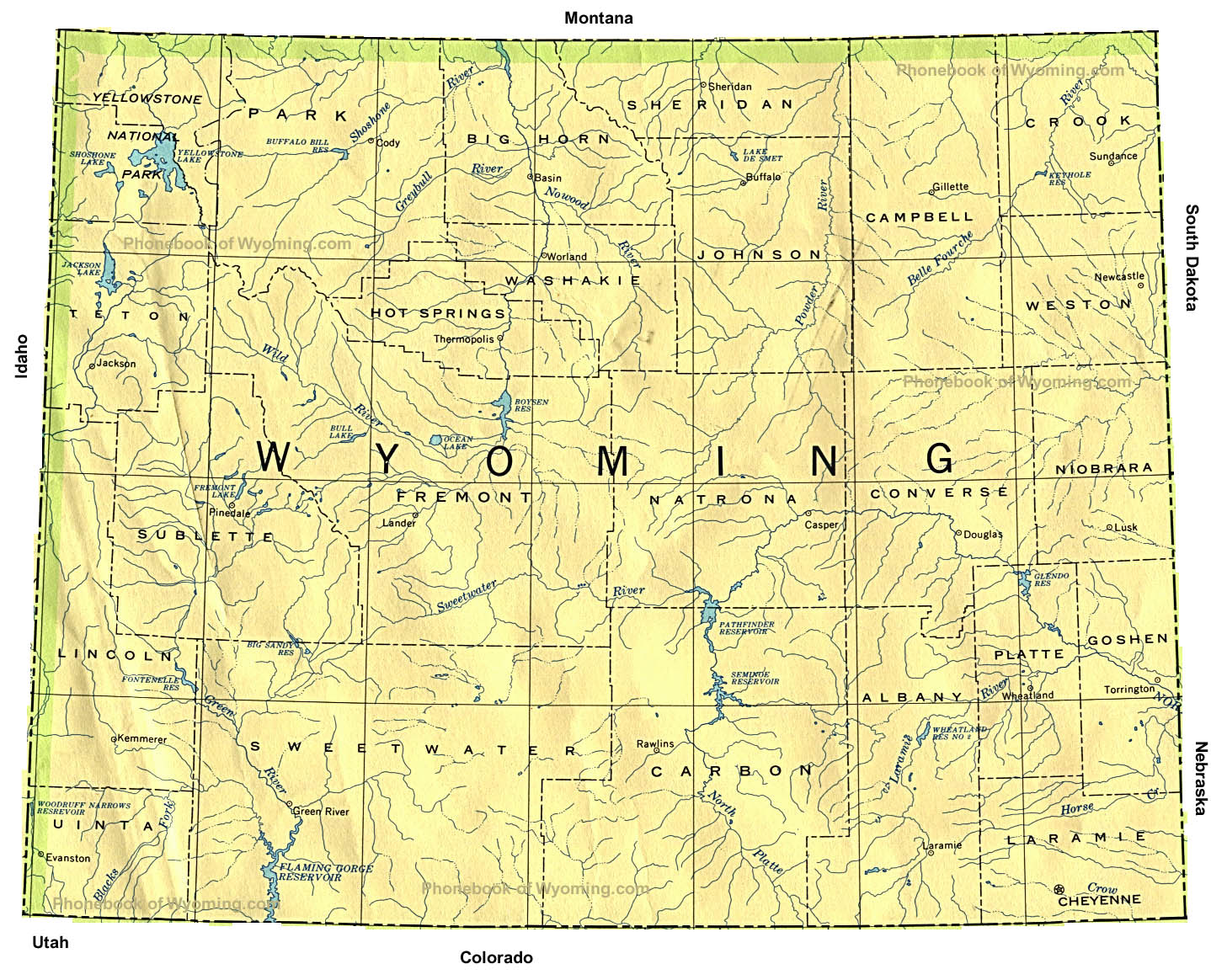 map of wyoming