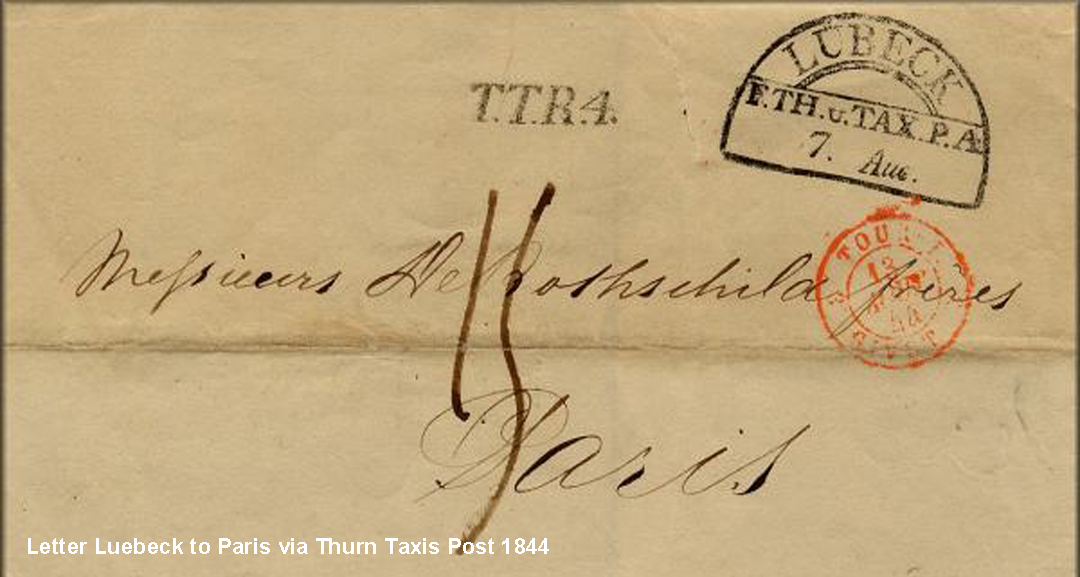 Letter send from Luebeck to the Rothschild Bank in Paris