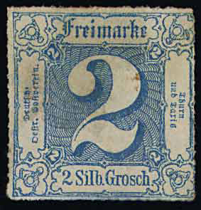 Thurn & Taxis stamp 2 Groschen